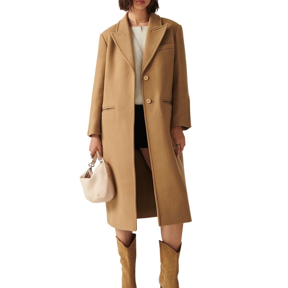 Ba&sh Manteau TYM cashmere and wool overcoat
